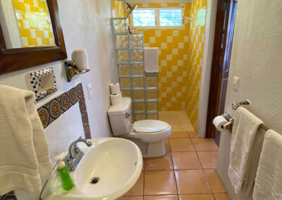 accommodation in puerto escondido: room 4 bathroom at zandoyo bed and breakfast