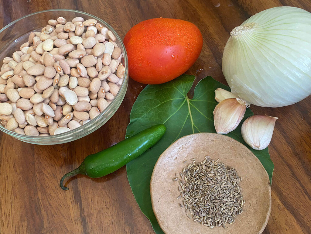 Ingredients for one of the best bean recipes we have found